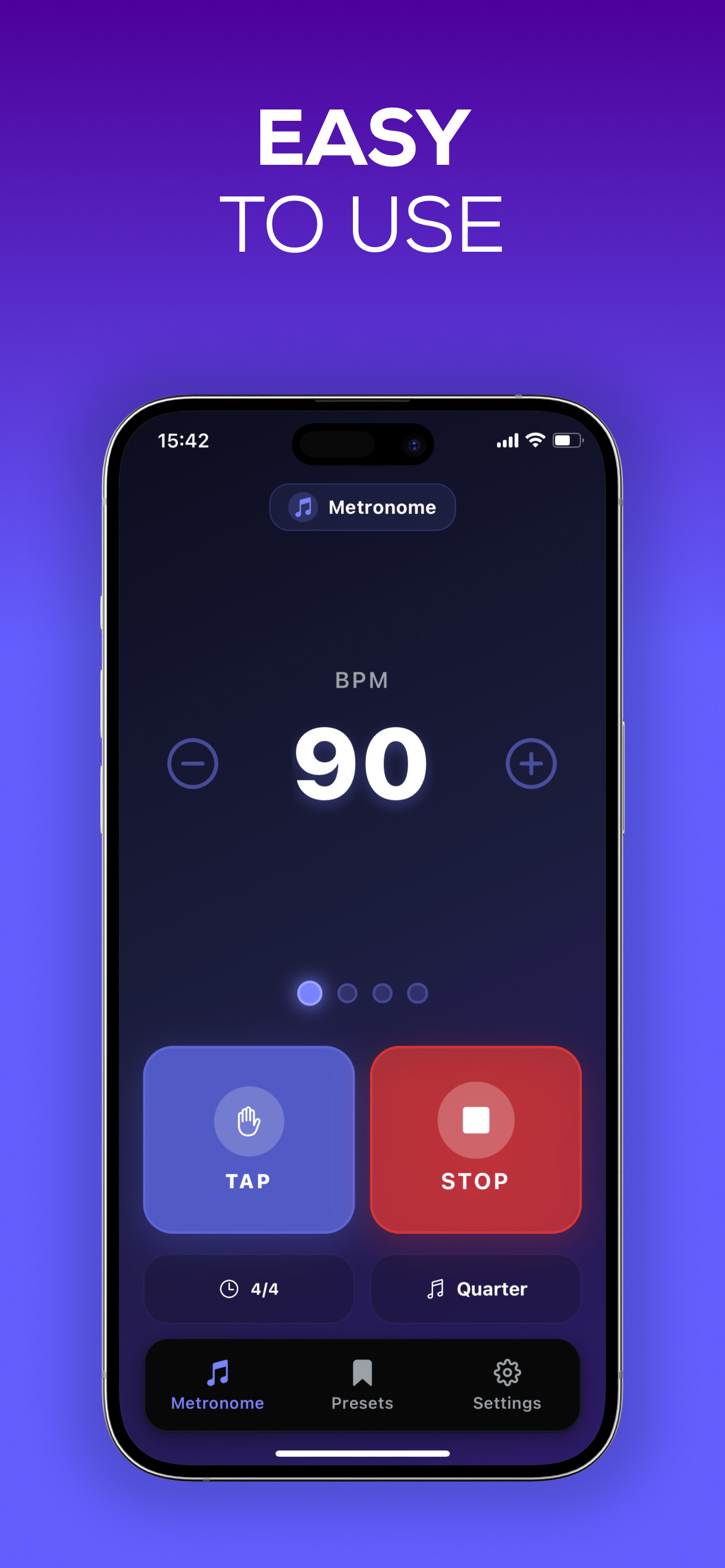Metronome Pro iOS app settings and customization options